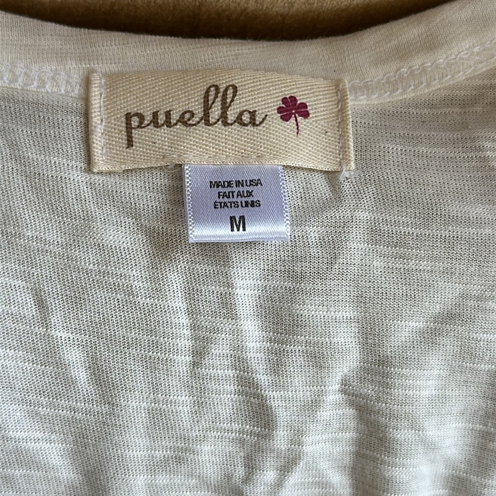 Full circle Asymmetrical Summer Dress New Off White color Natural fabric V front - Picture 7 of 12
